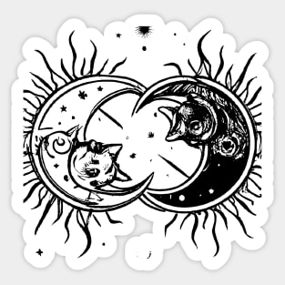 Between Sun and Moon is Cats Sticker